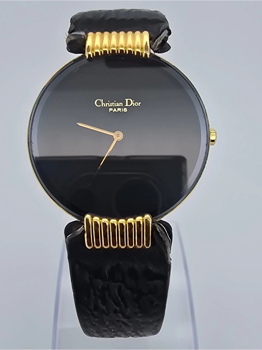 Dior Moon Black Dial Women's Watch with Gold Accents
